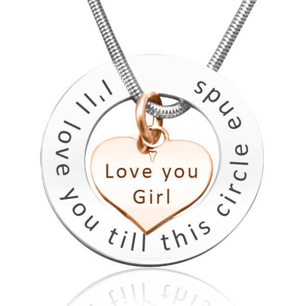 Personalised Circle My Heart Necklace - Two Tone HEART in Rose Gold - Name My Jewellery
