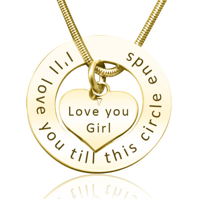 Personalised Circle My Heart Necklace - 18ct Gold Plated - Name My Jewellery
