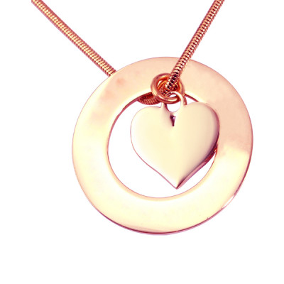 Personalised Circle My Heart Necklace - 18ct Rose Gold Plated - Name My Jewellery