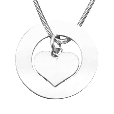 Personalised Circle My Heart Necklace - Sterling Silver - Name My Jewellery