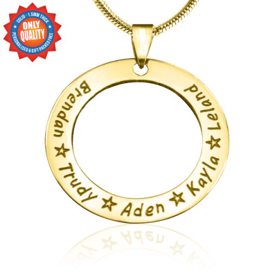 Personalised Circle of Trust Necklace - 18ct Gold Plated - Name My Jewellery