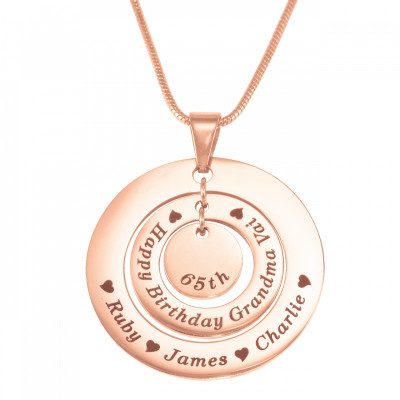 Personalised Circles of Love Necklace - 18ct Rose Gold Plated - Name My Jewellery