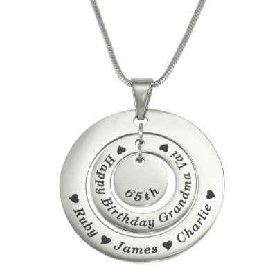 Personalised Circles of Love Necklace - Silver - Name My Jewellery