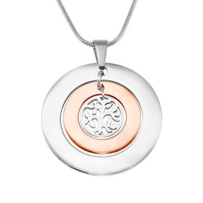 Personalised Circles of Love Necklace Tree - TWO TONE - Rose Gold  Silver - Name My Jewellery