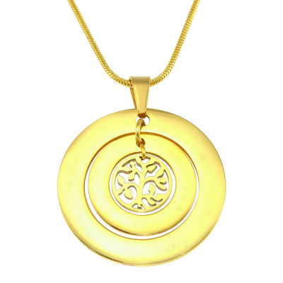 Personalised Circles of Love Necklace Tree - 18ct Gold Plated - Name My Jewellery