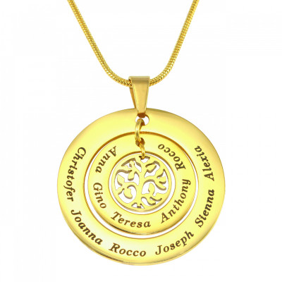 Personalised Circles of Love Necklace Tree - 18ct Gold Plated - Name My Jewellery
