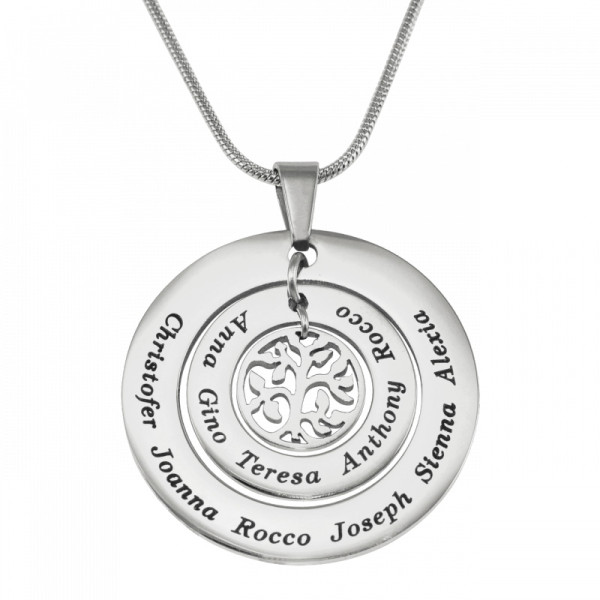 Personalised Circles of Love Necklace Tree - Silver - Name My Jewellery
