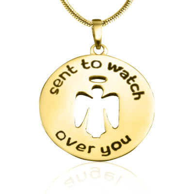 Personalised Guardian Angel Necklace 2 - 18ct Gold Plated - Name My Jewellery