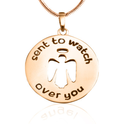 Personalised Guardian Angel Necklace 2 - 18ct Rose Gold Plated - Name My Jewellery