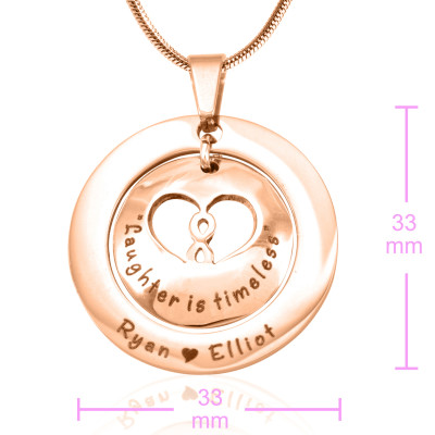 Personalised Infinity Dome Necklace - 18ct Rose Gold Plated - Name My Jewellery