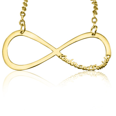 Personalised Classic Infinity Name Necklace - 18ct Gold Plated - Name My Jewellery
