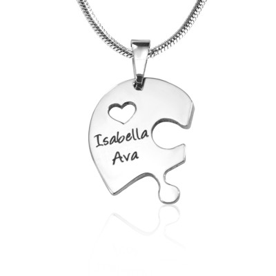 Personalised Triple Heart Puzzle - Three Personalised Necklaces - Name My Jewellery