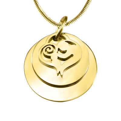 Personalised Mother's Disc Double Necklace - 18ct Gold Plated - Name My Jewellery