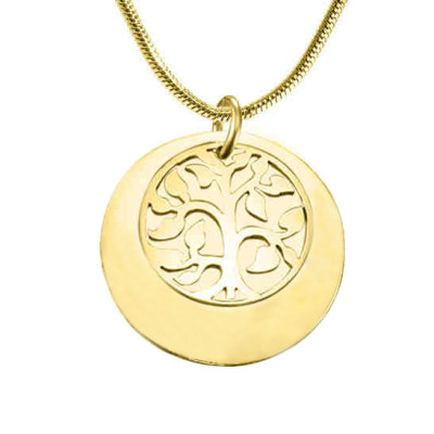 Personalised My Family Tree Single Disc - 18ct Gold Plated - Name My Jewellery