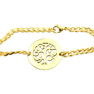 Personalised My Tree Bracelet - 18ct Gold Plated - Name My Jewellery