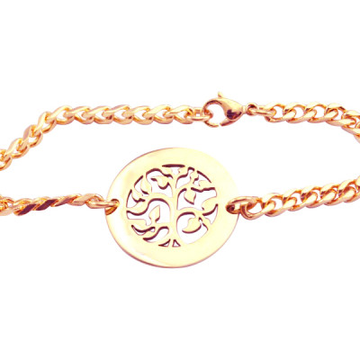 Personalised My Tree Bracelet - 18ct Rose Gold Plated - Name My Jewellery