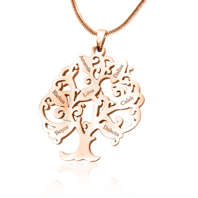 Personalised Tree of My Life Necklace 7 - 18ct Rose Gold Plated - Name My Jewellery
