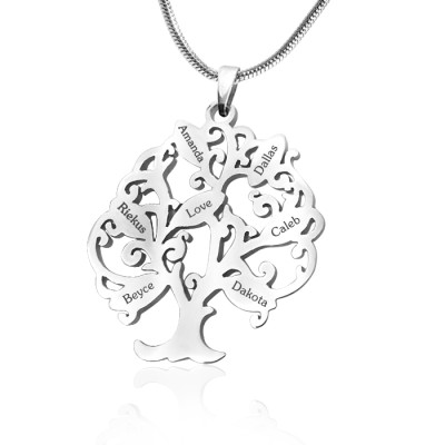 Personalised Tree of My Life Necklace 7 - Sterling Silver - Name My Jewellery