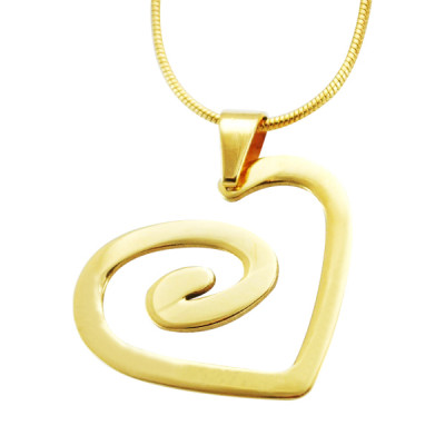 Personalised Swirls of My Heart Necklace - 18ct Gold Plated - Name My Jewellery
