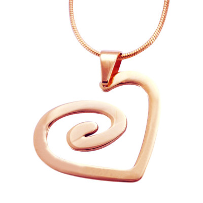 Personalised Swirls of My Heart Necklace - 18ct Rose Gold Plated - Name My Jewellery