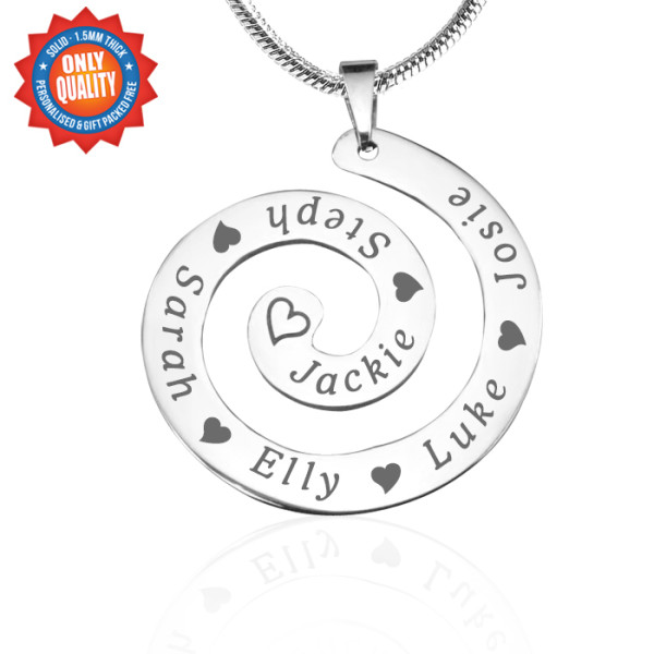Personalised Swirls of Time Necklace - Sterling Silver - Name My Jewellery