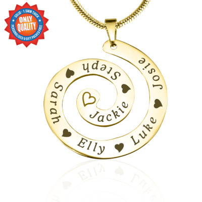 Personalised Swirls of Time Necklace - 18ct Gold Plated - Name My Jewellery