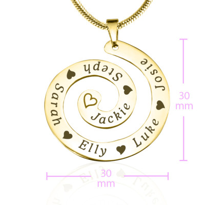 Personalised Swirls of Time Necklace - 18ct Gold Plated - Name My Jewellery