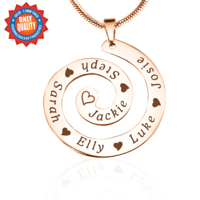 Personalised Swirls of Time Necklace - 18ct Rose Gold Plated - Name My Jewellery