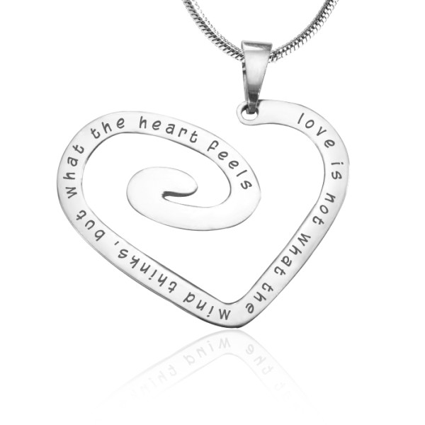 Personalised Love Heart Necklace - Sterling Silver *Limited Edition - Name My Jewellery
