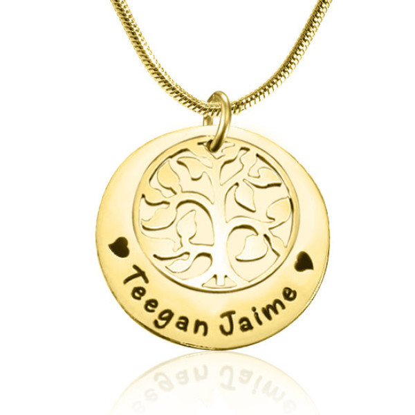 Personalised My Family Tree Single Disc - 18ct Gold Plated - Name My Jewellery