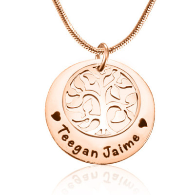 Personalised My Family Tree Single Disc - 18ct Rose Gold Plated - Name My Jewellery