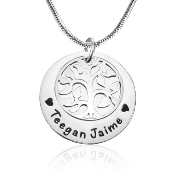 Personalised My Family Tree Single Disc - Sterling Silver - Name My Jewellery