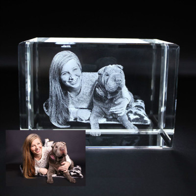 Personalised Crystal With 2D/3D Photo Engraved - Name My Jewellery