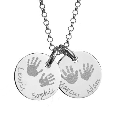 Large Engraved Handprint Necklace For Children - Name My Jewellery