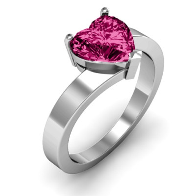 Passion  Large Heart Solitaire Ring - Name My Jewellery