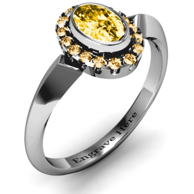 Royal  Bezel Set Oval Cluster Ring - Name My Jewellery