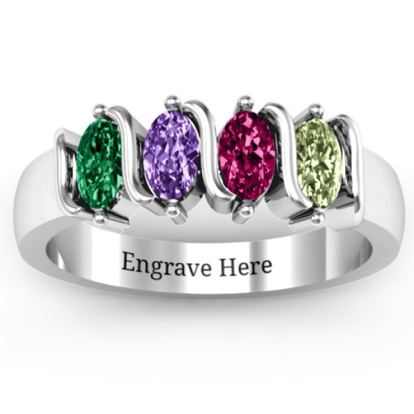 2-5 Oval Stones Ring  - Name My Jewellery