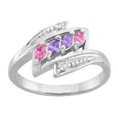 2-6 Marquise and Accents Ring - Name My Jewellery