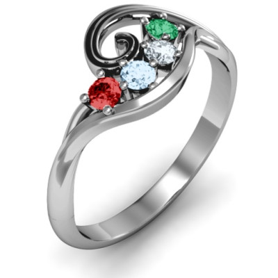 3 - 8 Stone Swirl Ring  - Name My Jewellery