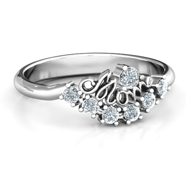 4 - 9 Stone Mom's Glimmering Love Ring  - Name My Jewellery