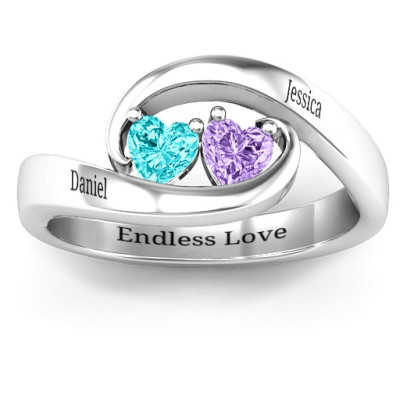 Pair of Hearts Ring - Name My Jewellery