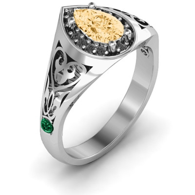 Aphrodite Ring with Side Gems - Name My Jewellery
