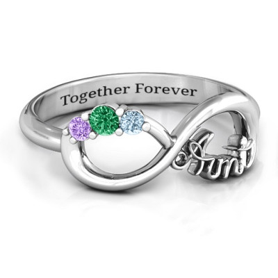 Aunt's Infinite Love Ring with Stones  - Name My Jewellery