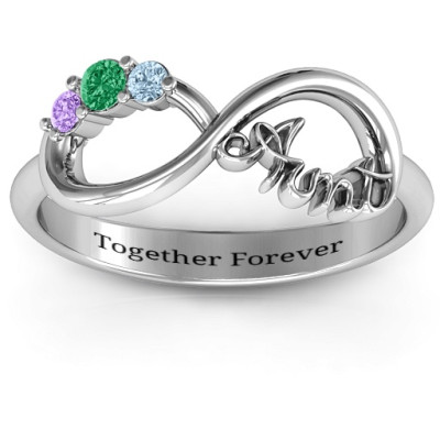 Aunt's Infinite Love Ring with Stones  - Name My Jewellery