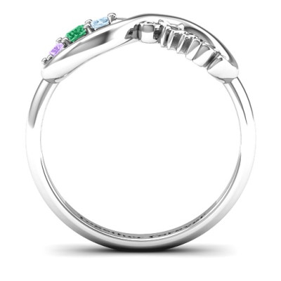 9ct Gold Nanny Infinite Love Ring with 3 Stones  - Name My Jewellery