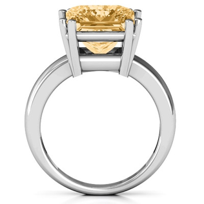 Basket Set Princess Cut Solitaire Ring - Name My Jewellery