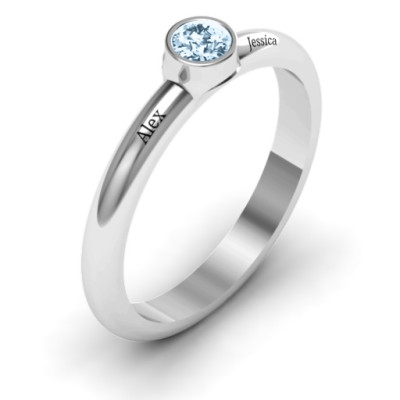 Bezel Set Solitaire Ring - Name My Jewellery