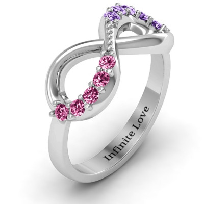 Birthstone Infinity Accent Ring  - Name My Jewellery
