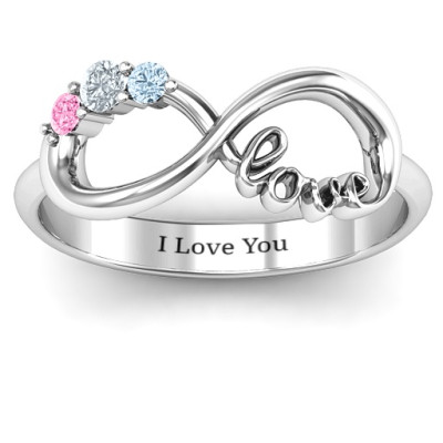 Birthstone Infinity Love Ring  - Name My Jewellery