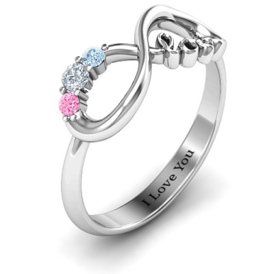 Birthstone Infinity Love Ring  - Name My Jewellery